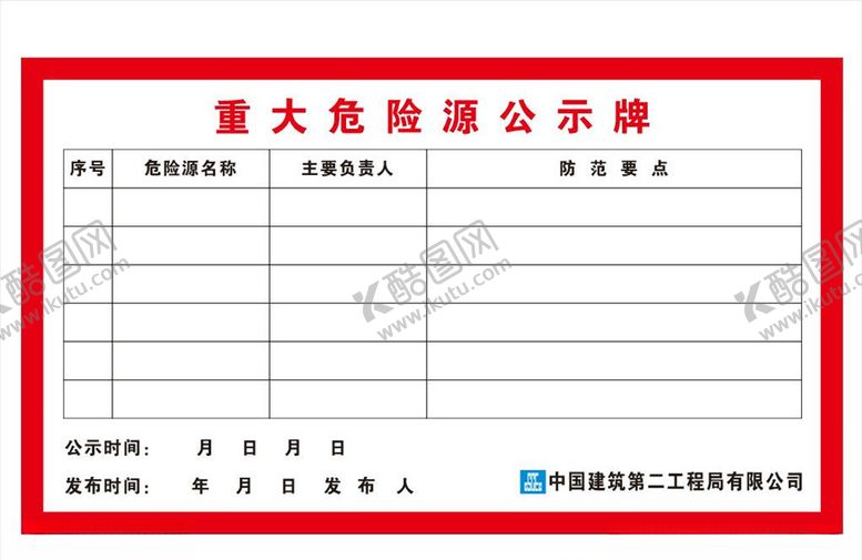编号：72155905051633112288【酷图网】源文件下载-重大危险源公示牌中建