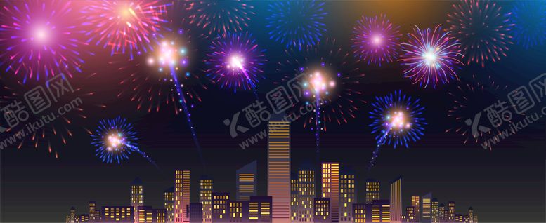 编号：95820109220700116508【酷图网】源文件下载-城市烟花背景