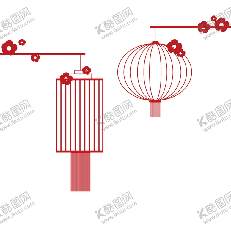 编号：25858504230041288739【酷图网】源文件下载-梅花灯笼梅花元素灯笼元素
