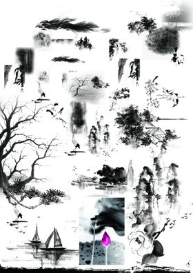 水墨山水插画