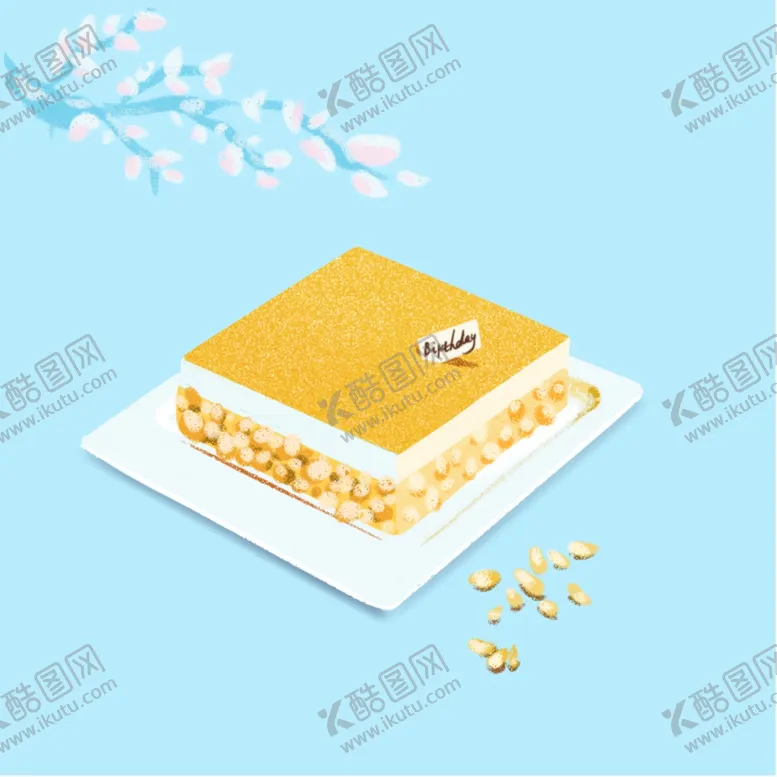 编号：32188707061807452263【酷图网】源文件下载-椰片奶油蛋糕