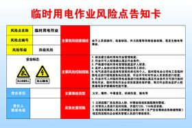 临时用电作业风险点告知卡
