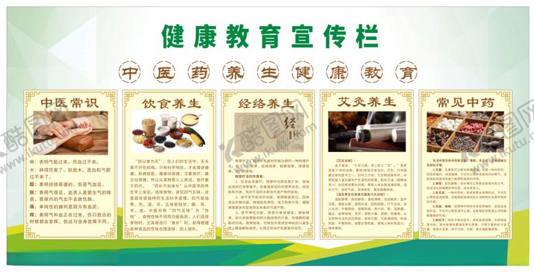 编号：45696102190333529448【酷图网】源文件下载-中医药健康教育宣传专栏展板