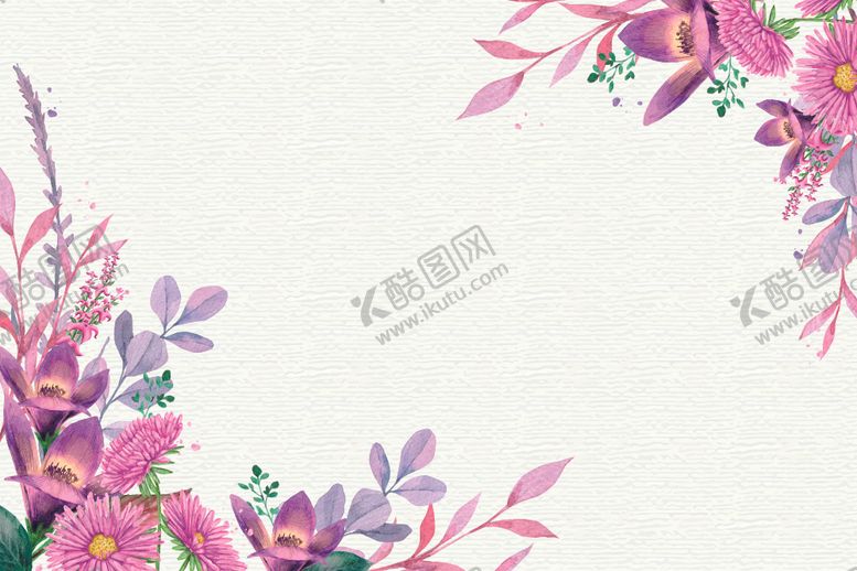 编号：92958207070003105705【酷图网】源文件下载-手绘花草背景图片