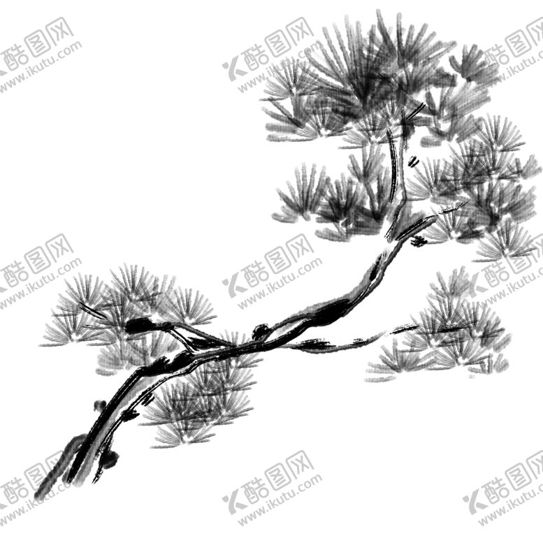 编号：62465607051734187434【酷图网】源文件下载-水墨中国风迎客松