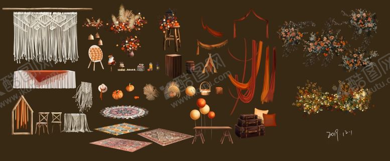 编号：45477210010318211748【酷图网】源文件下载-户外婚礼素材集合