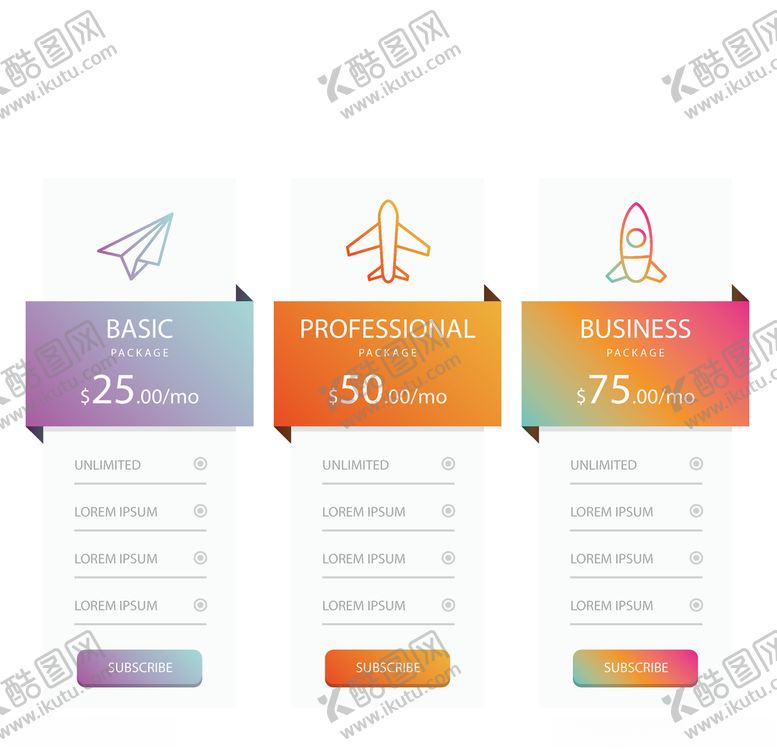 编号：43502209202011552066【酷图网】源文件下载-彩色飞机图标价格表