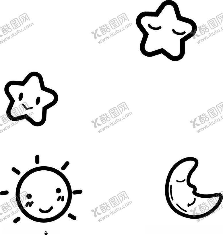 编号：43990102091950436812【酷图网】源文件下载-星星太阳月亮