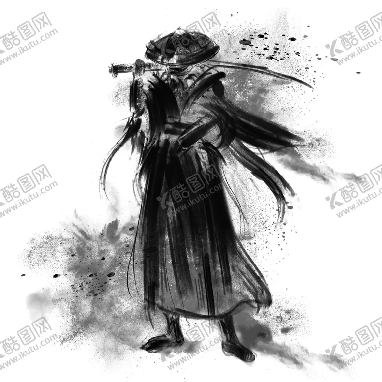 编号：45652006301631015810【酷图网】源文件下载-水墨武侠人物
