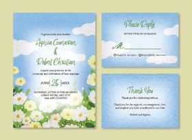 清新花卉感谢祝福卡片