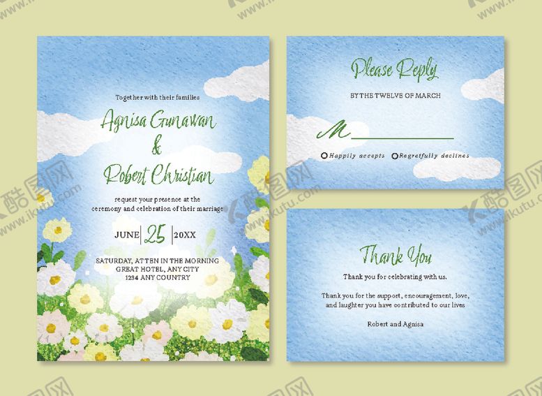 编号：95933504050635122467【酷图网】源文件下载-清新花卉感谢祝福卡片