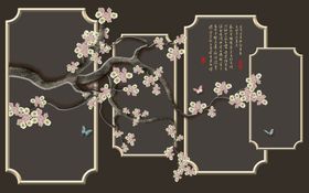 新中式背景墙