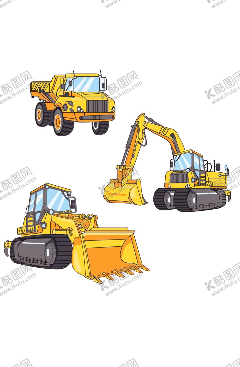 编号：35456610191724258647【酷图网】源文件下载-卡通工程车辆集合