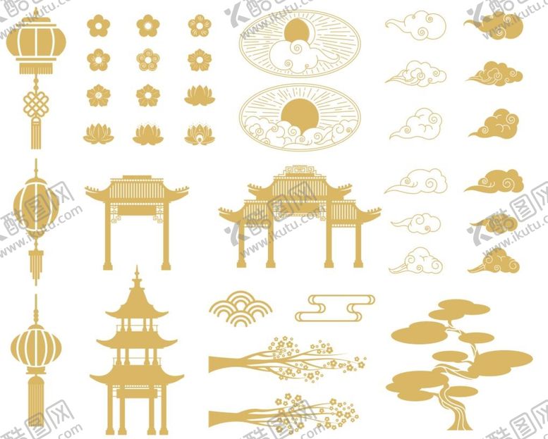 编号：98226901271507493901【酷图网】源文件下载-中式古典装饰元素