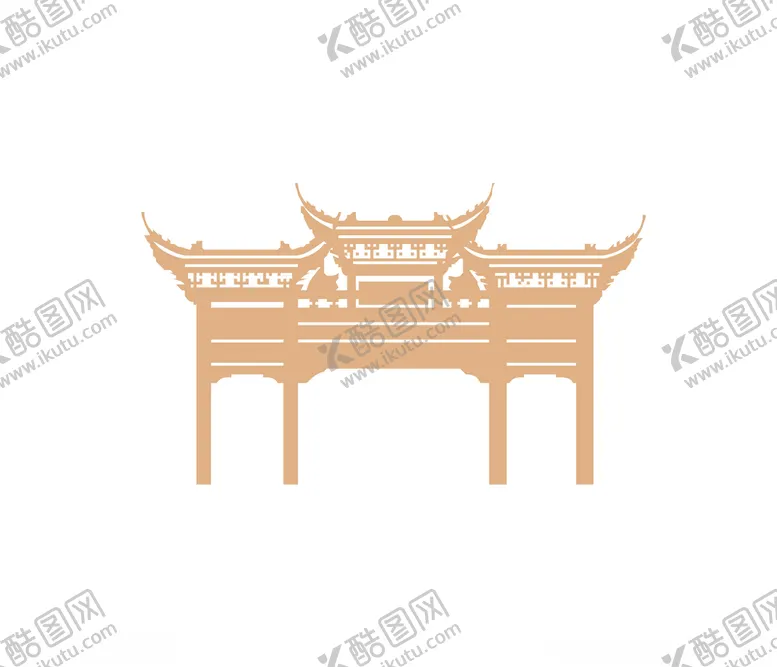 编号：20354405121533578205【酷图网】源文件下载-手绘矢量牌楼