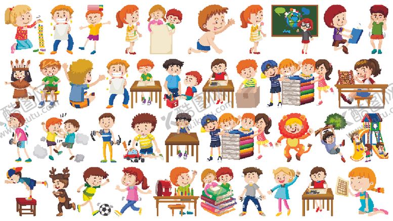 编号：95884810050855372862【酷图网】源文件下载-卡通儿童集合