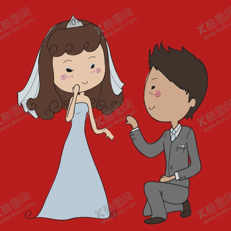 编号：43978102030039187566【酷图网】源文件下载-手绘结婚男女