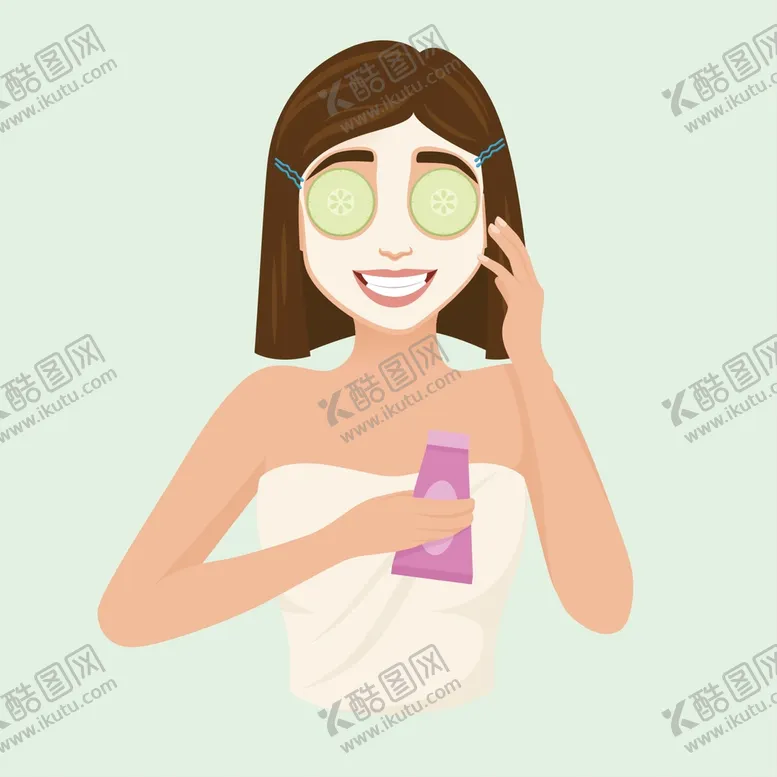 编号：71032510070940559637【酷图网】源文件下载-敷面膜的女孩