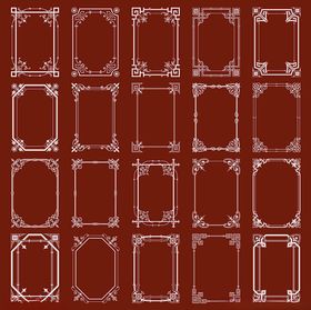 中式红色边框图案集合