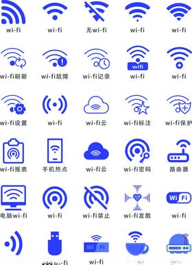 WIFI无无线网矢量图