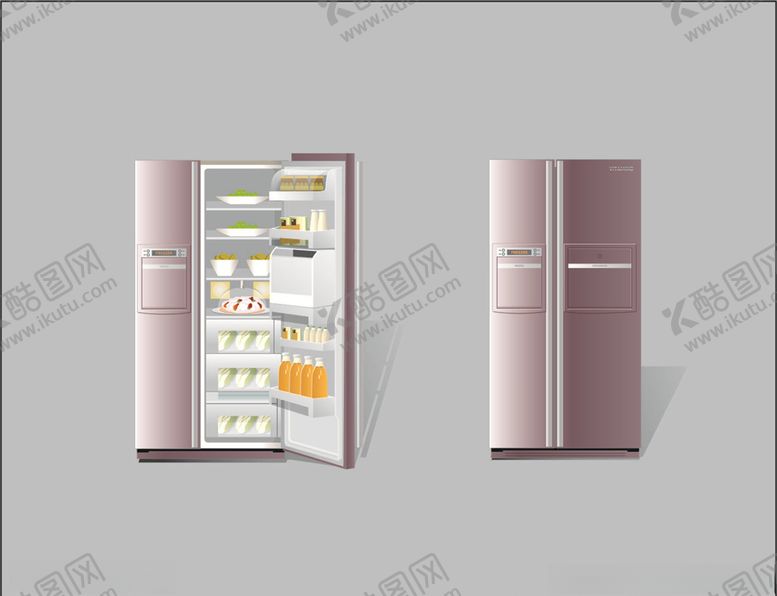 编号：50951210011701485358【酷图网】源文件下载-矢量对开门冰箱