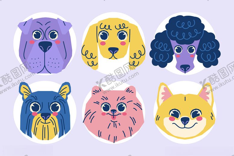 编号：46292011010552565122【酷图网】源文件下载-可爱猫狗卡通头像集合