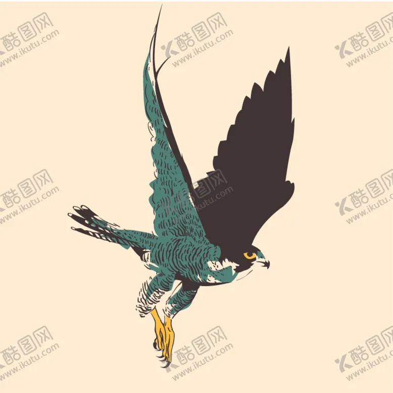 编号：34445812080507042728【酷图网】源文件下载-水墨老鹰