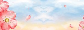 花背景化妆品唯美彩色