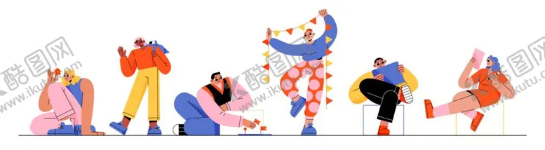 编号：20518709140416487325【酷图网】源文件下载-扁平生活人物