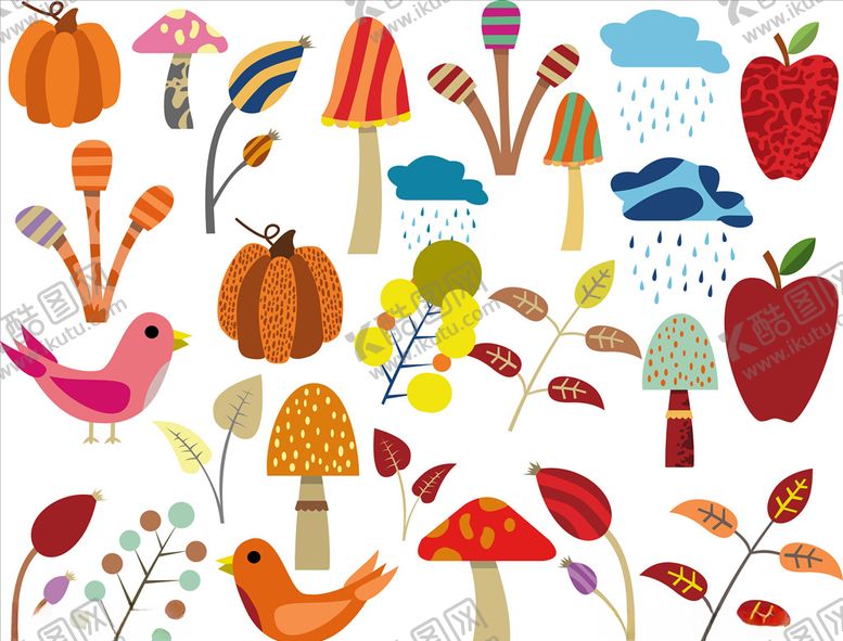 编号：73133409140616324290【酷图网】源文件下载-矢量叶子小鸟