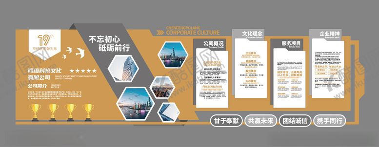 编号：48233705011211077197【酷图网】源文件下载-展厅历程立面企业文化墙