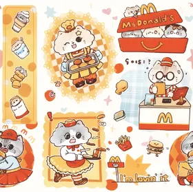 可爱招财猫插画素材