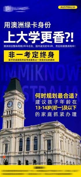 澳洲移民教育大字报海报