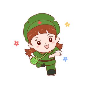 卡通女孩小英语玩耍