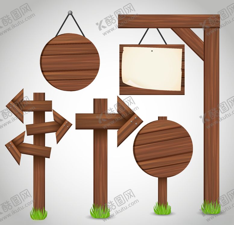 编号：44826309150739394695【酷图网】源文件下载-木指示牌