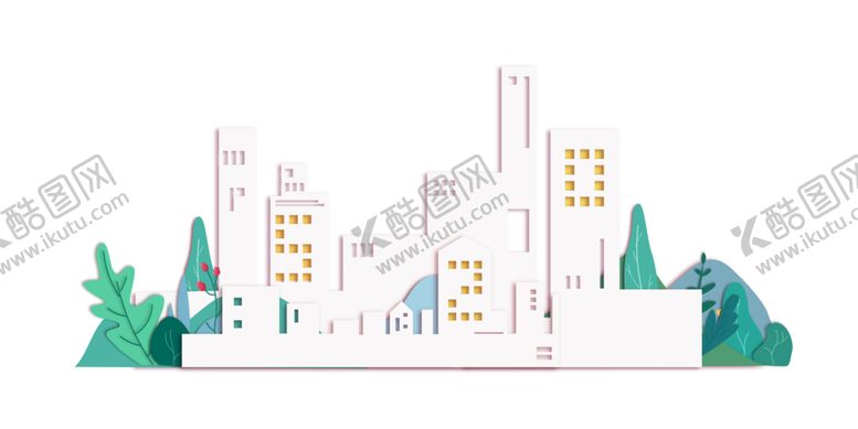 编号：44705610110150521456【酷图网】源文件下载-城市建筑立体插画卡通装饰素材