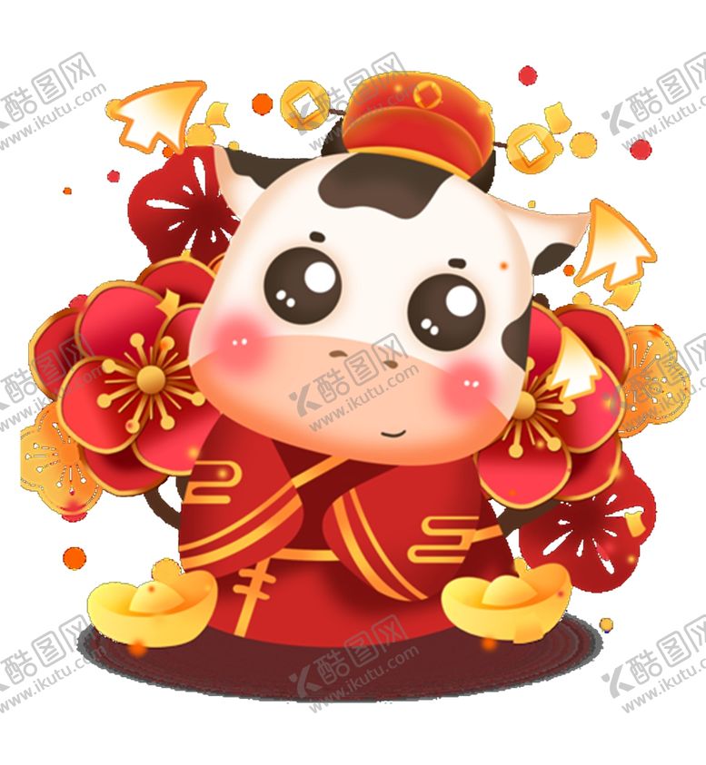编号：72917004200835546562【酷图网】源文件下载-2021新年快乐牛年卡通