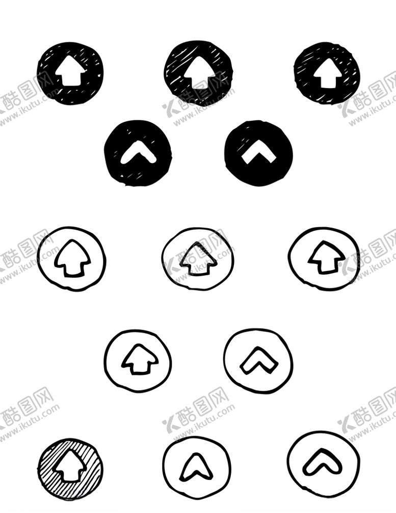 编号：34570110261936313045【酷图网】源文件下载-手绘圆形箭头图标