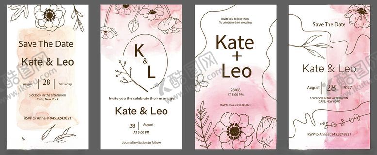 编号：47278710300616429946【酷图网】源文件下载-浪漫婚礼请柬设计模板