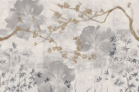 新中式手绘梅花工笔画油画壁纸