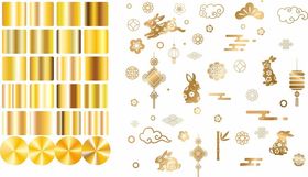 金色节日装饰元素集合
