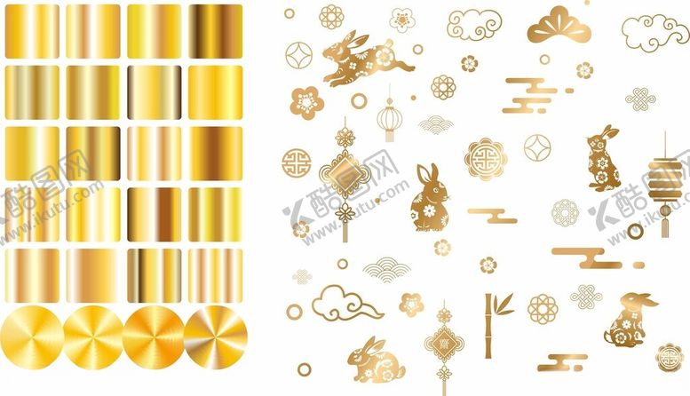 编号：38714412181714307027【酷图网】源文件下载-金色节日装饰元素集合