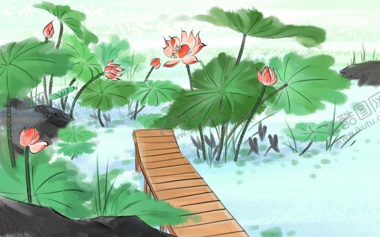 编号：44167602161250595302【酷图网】源文件下载-水墨荷花