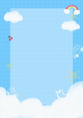童趣蓝色格子简约简单背景