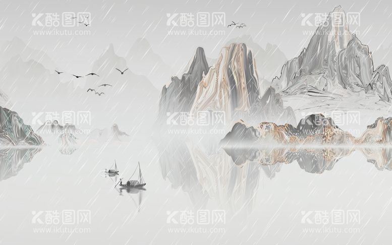 编号：30526809271739027418【酷图网】源文件下载-水墨山水画 