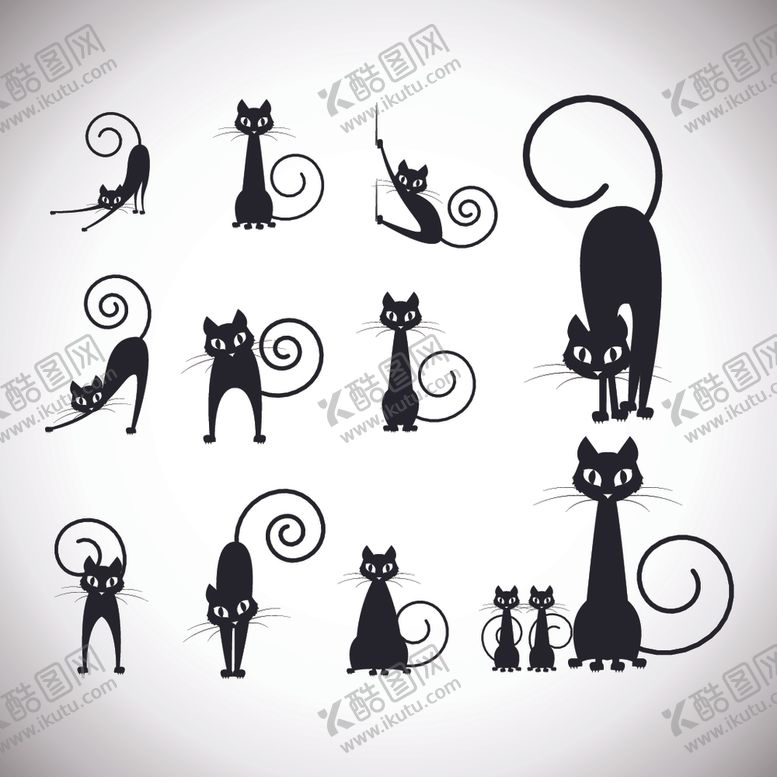 编号：45456409181101011922【酷图网】源文件下载-猫剪影