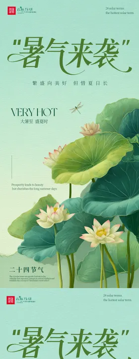 二十四节气大暑节气移动端海报
