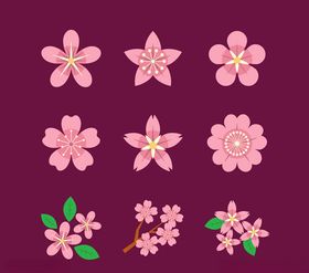 矢量粉色樱花
