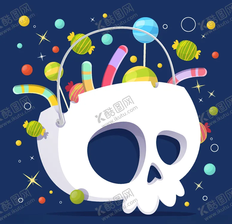 编号：63018304090011346734【酷图网】源文件下载-万圣节糖果篮子