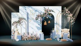 蓝色大理石婚礼效果图
